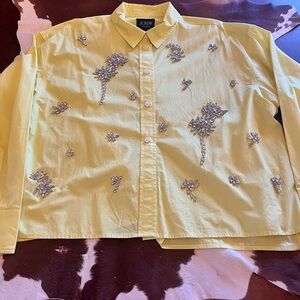 J. Crew Lime Embellished Blouse